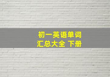 初一英语单词汇总大全 下册